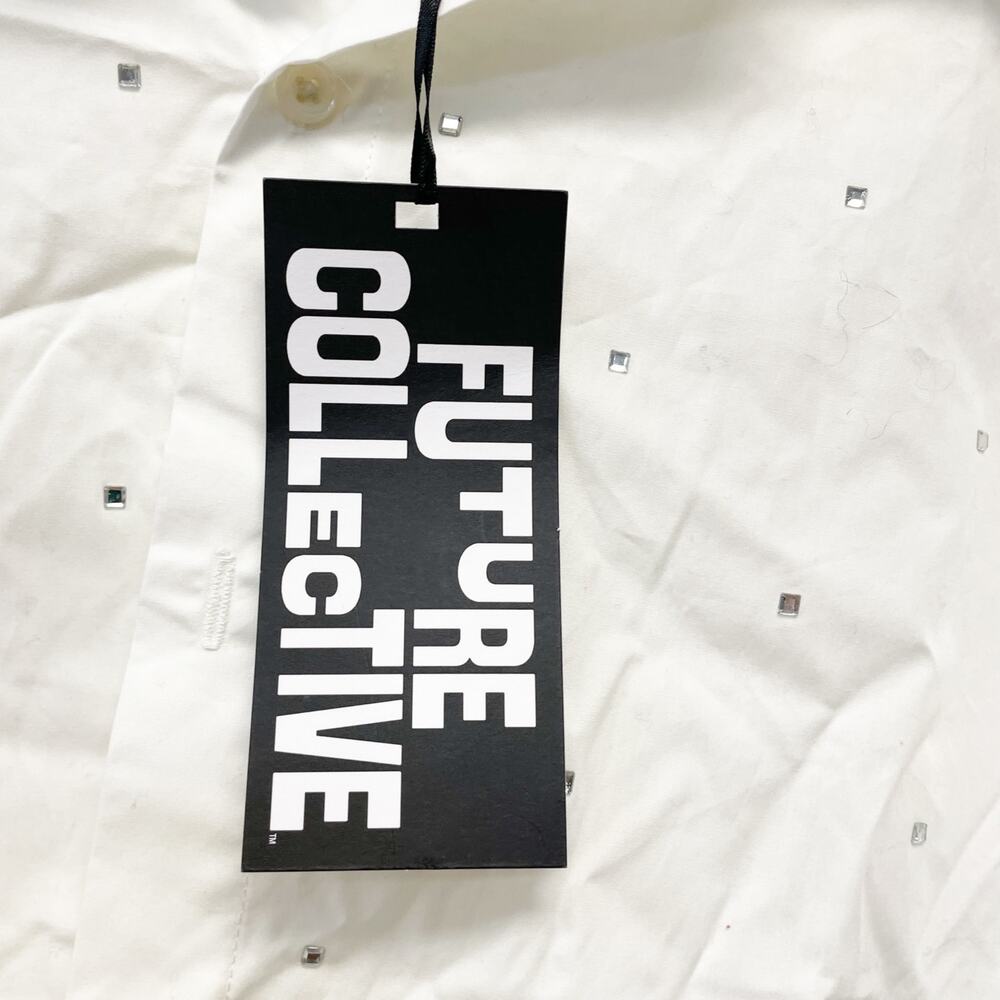 Future Collective White Collared Embellished Asym… - image 4